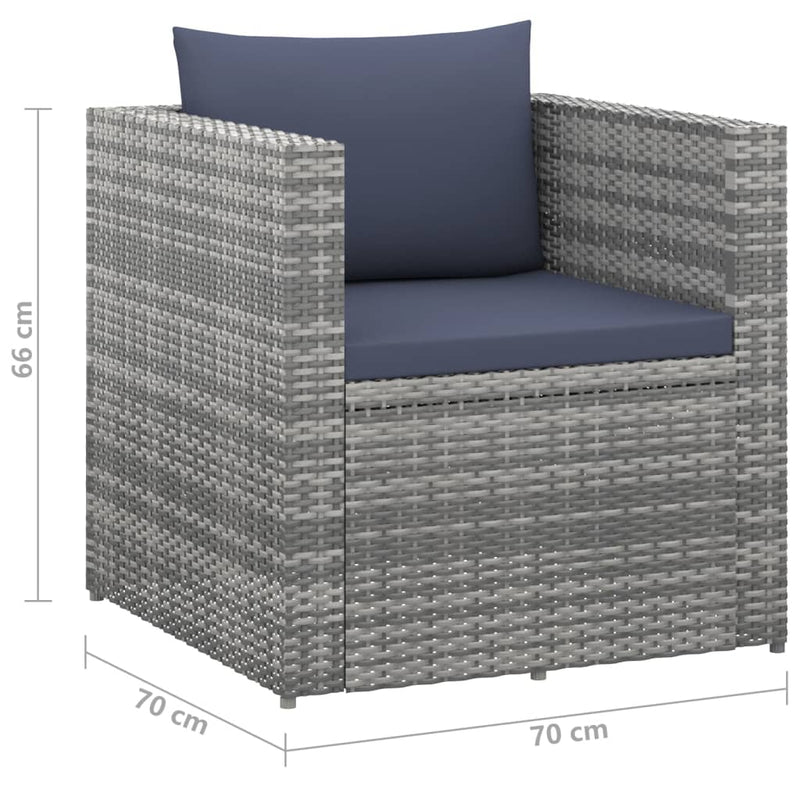 vidaXL 4 Piece Garden Lounge Set Poly Rattan Grey and Anthracite