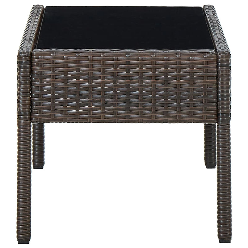 vidaXL Garden Table Brown 75x40x37 cm Poly Rattan