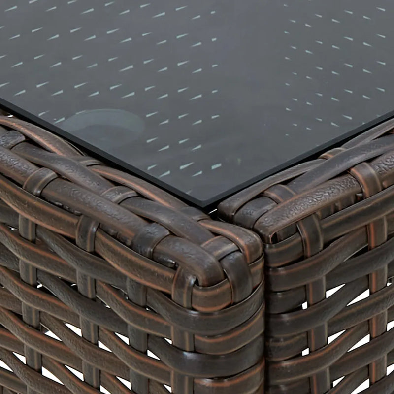 Garden Table Brown 75x40x37 cm Poly Rattan