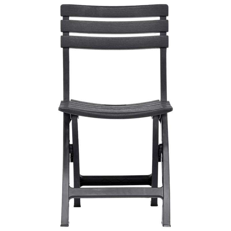 vidaXL Folding Garden Chairs 2 pcs Plastic Anthracite