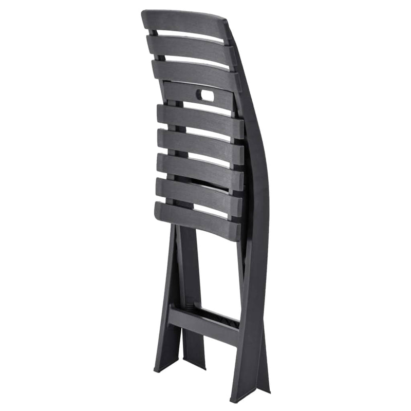 vidaXL Folding Garden Chairs 2 pcs Plastic Anthracite