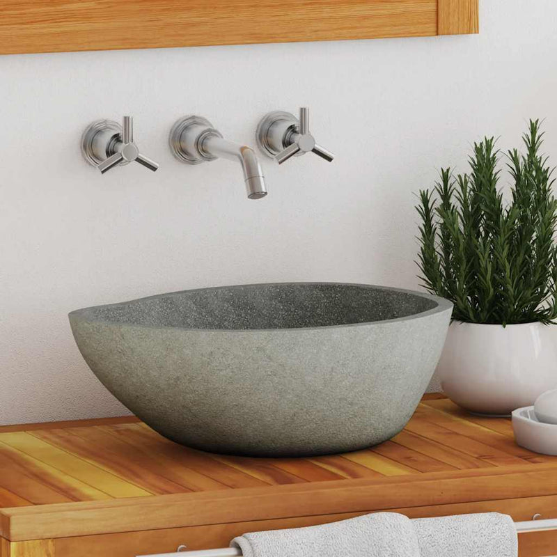 vidaXL Basin River Stone Oval (36-46)x(29-36) cm