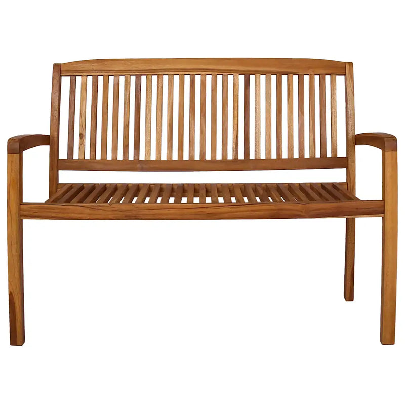 2-Seater Stacking Garden Bench 120 cm Solid Teak Wood