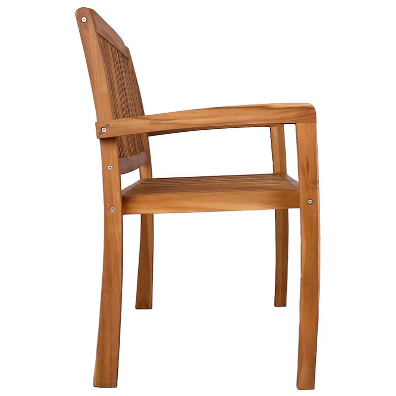 2-Seater Stacking Garden Bench 120 cm Solid Teak Wood