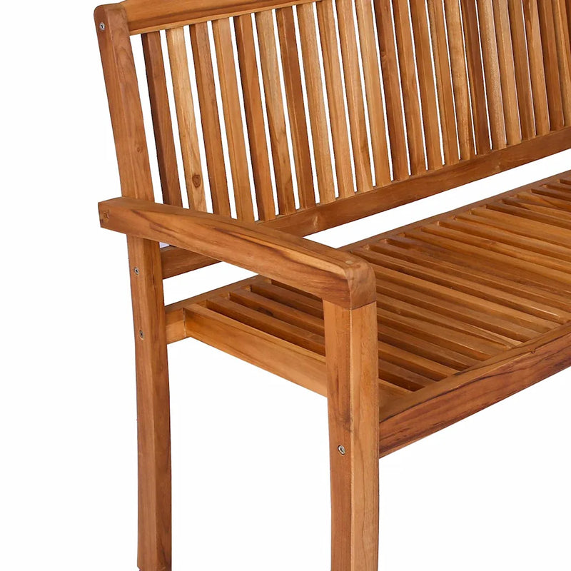 2-Seater Stacking Garden Bench 120 cm Solid Teak Wood