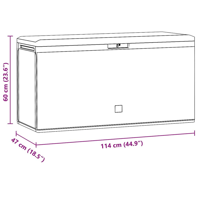 vidaXL Garden Storage Box Anthracite 114x47x60 cm