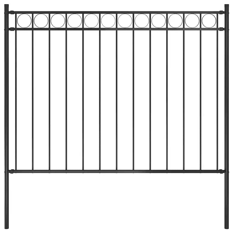 Garden Fence ASSEN Steel 1.7x1 m Black