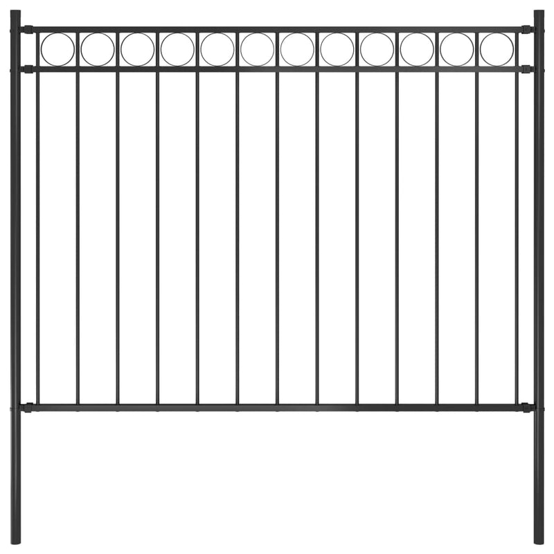 vidaXL Garden Fence Steel 1.81x1.2 m Black