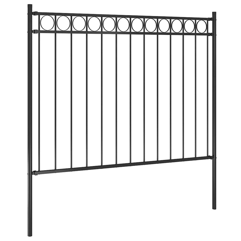 vidaXL Garden Fence Steel 1.81x1.2 m Black