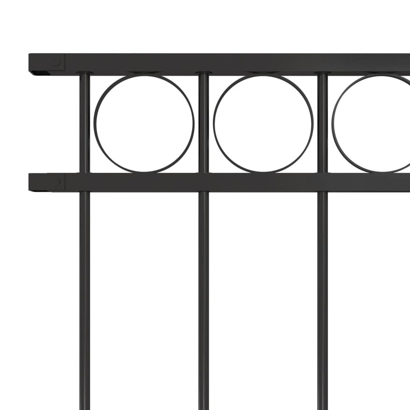 vidaXL Fence Panel Steel 1.7x1.2 m Black