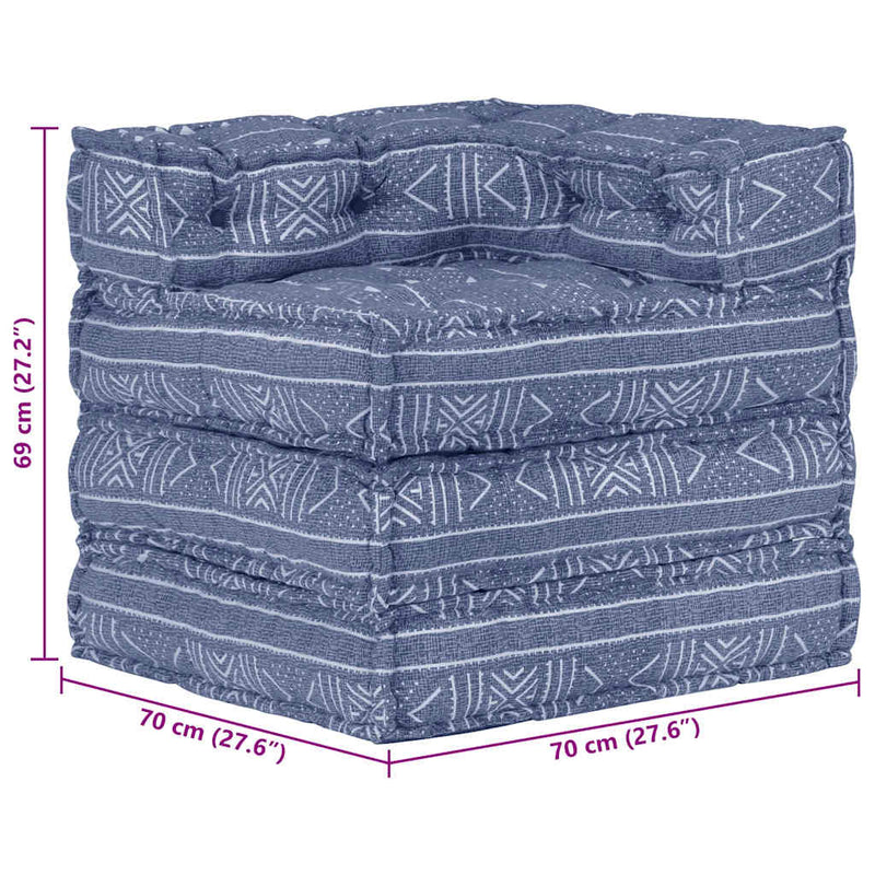 vidaXL Modular Pouffe Indigo Fabric