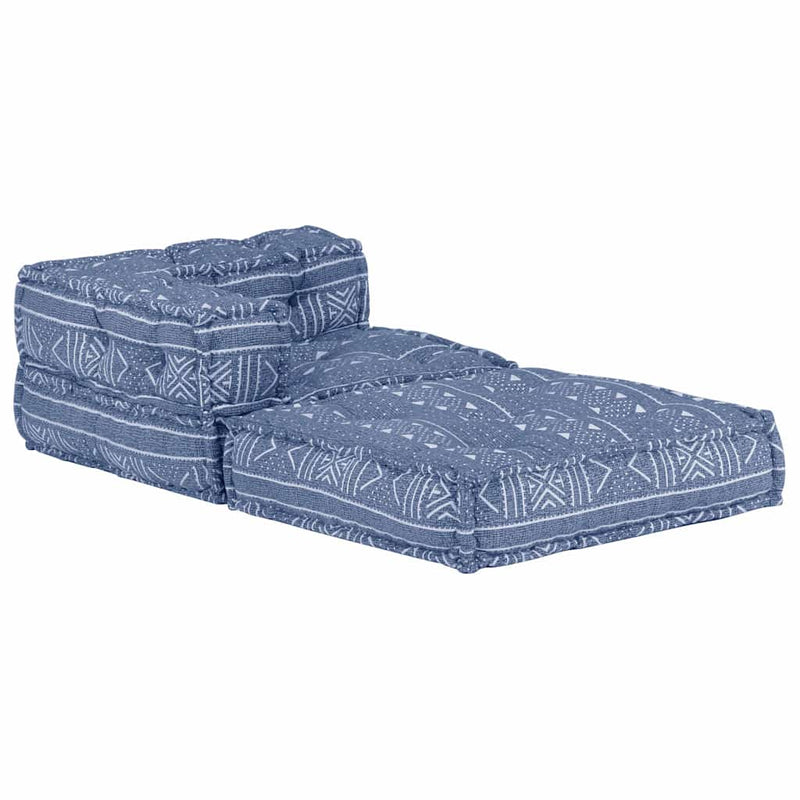 vidaXL Modular Pouffe Indigo Fabric