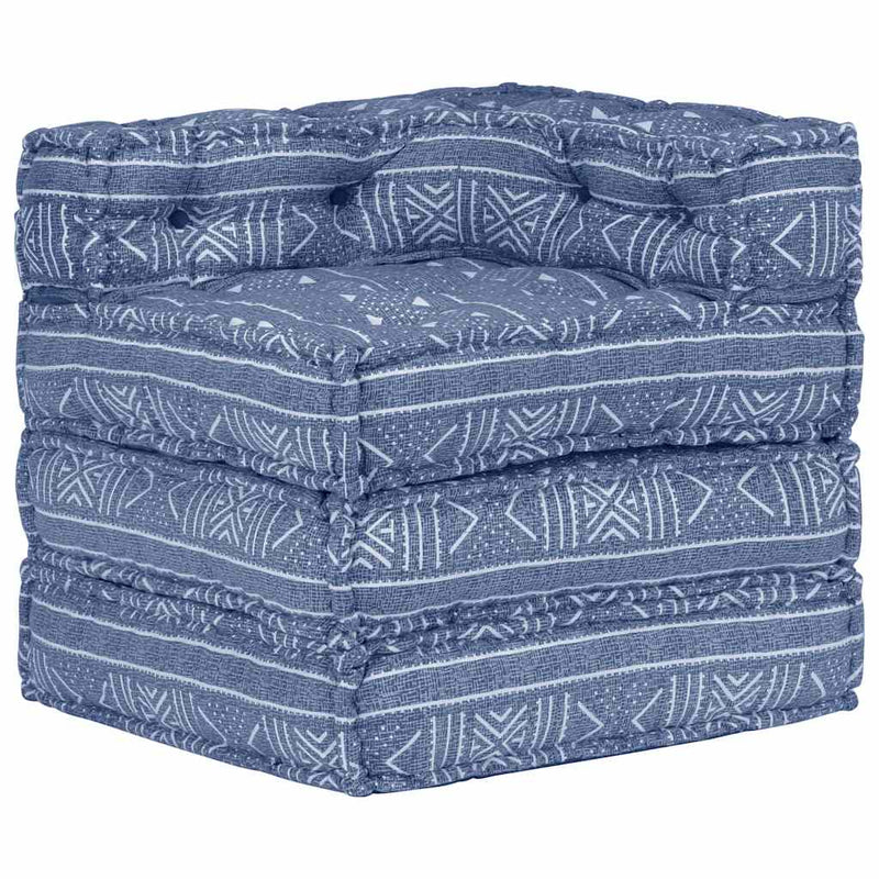 vidaXL Modular Pouffe Indigo Fabric