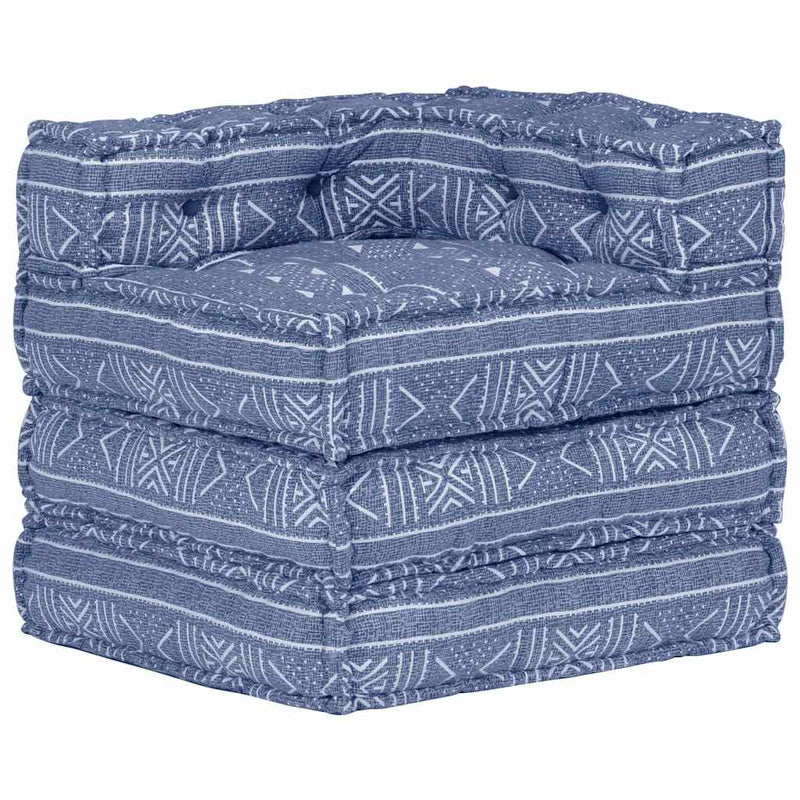 vidaXL Modular Pouffe Indigo Fabric