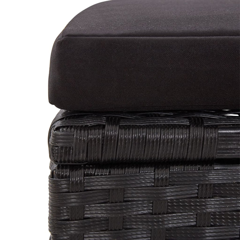 vidaXL 6 Piece Garden Sofa Set with Cushions Poly Rattan Black