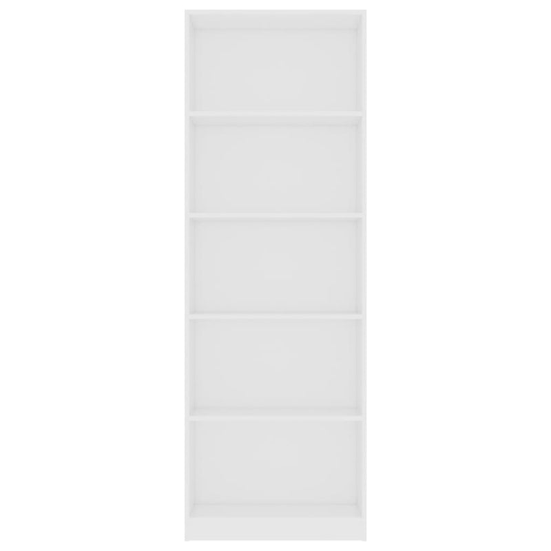 vidaXL 5-Tier Book Cabinet White 60x24x175 cm Engineered Wood