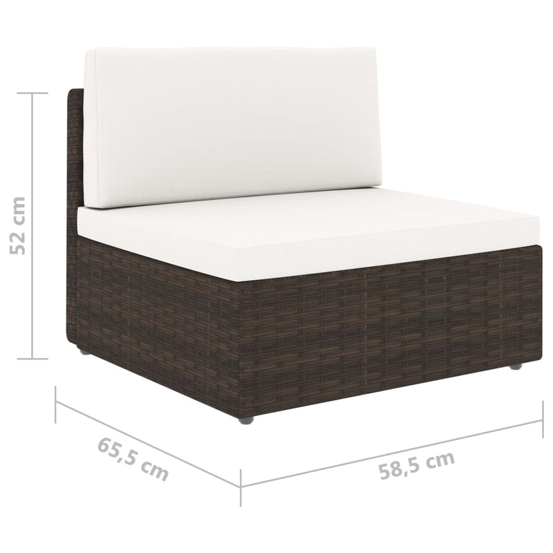 vidaXL 2 Piece Garden Lounge Set Poly Rattan Brown