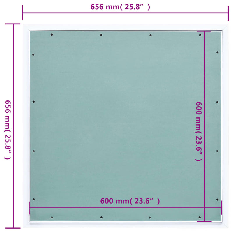 vidaXL Access Panel with Aluminium Frame and Plasterboard 600x600 mm