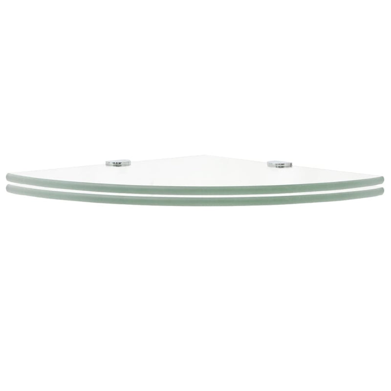 vidaXL Corner Shelves 2 pcs with Chrome Supports Glass Clear 25x25 cm