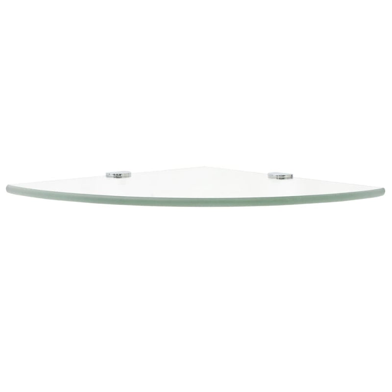 vidaXL Corner Shelves 2 pcs with Chrome Supports Glass Clear 25x25 cm