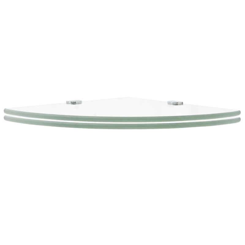 vidaXL Corner Shelves 2 pcs with Chrome Supports Glass Clear 35x35 cm