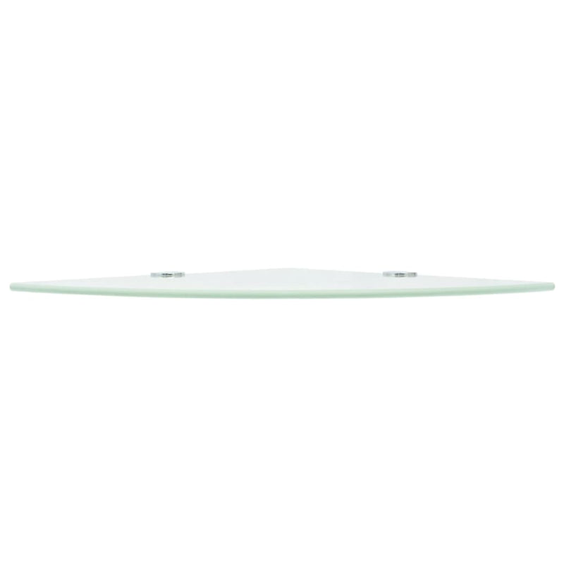 vidaXL Corner Shelves 2 pcs with Chrome Supports Glass White 25x25 cm
