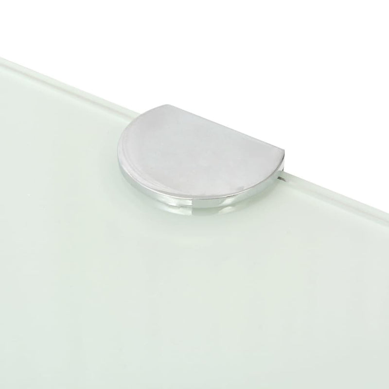 vidaXL Corner Shelves 2 pcs with Chrome Supports Glass White 25x25 cm