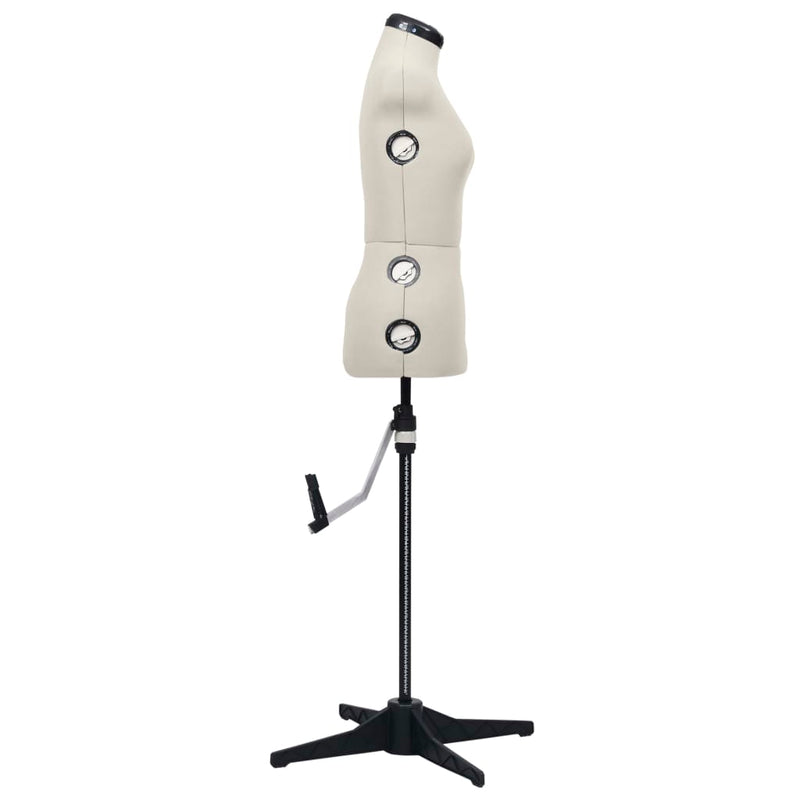 vidaXL Adjustable Dress Form Female Cream S Size 33-40