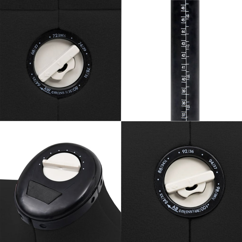 vidaXL Adjustable Dress Form Female Black S Size 33-40