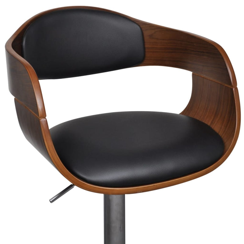 vidaXL Bar Stools 2 pcs Black Bent Wood and Faux Leather