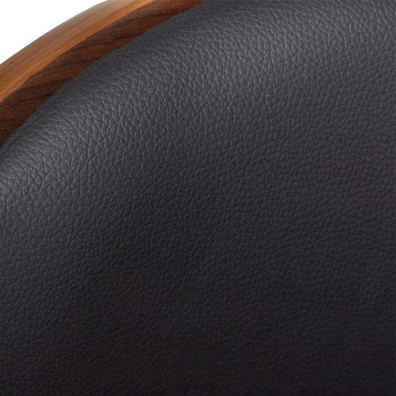 vidaXL Bar Stools 2 pcs Black Bent Wood and Faux Leather