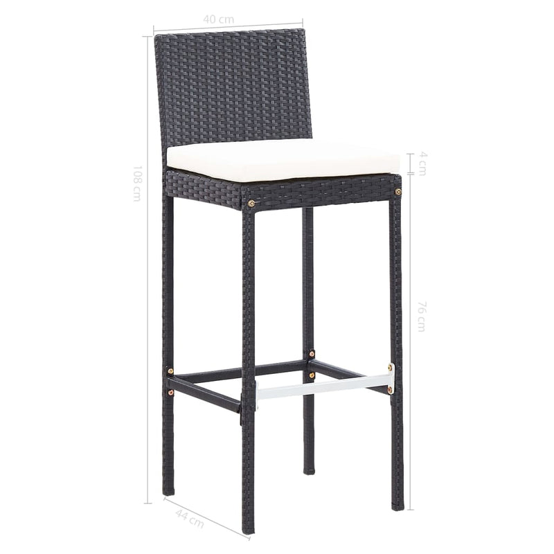 vidaXL 9 Piece Outdoor Bar Set Poly Rattan and Acacia Wood Black