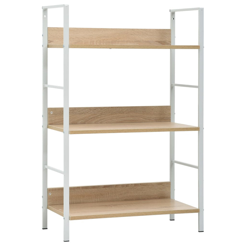 vidaXL 3-Layer Book Shelf Oak 60x27.6x90.5 cm Engineered Wood
