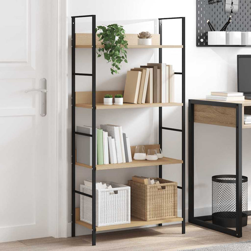 vidaXL 4-Layer Book Shelf Oak 60x27.6x124.5 cm Engineered Wood