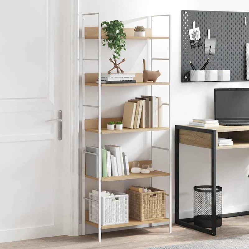 vidaXL 5-Layer Book Shelf Oak 60x27.6x158.5 cm Engineered Wood