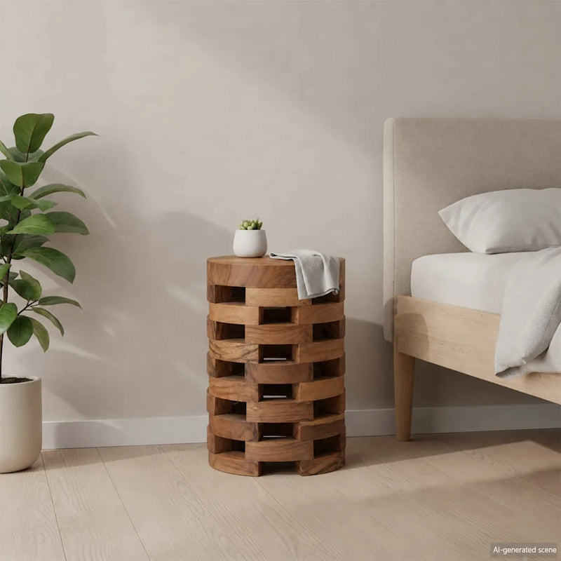 Beside Cabinet 30x30x45 cm Solid Teak Wood