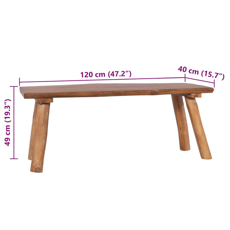 vidaXL Garden Bench 120 cm Solid Teak Wood