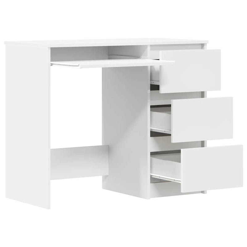 vidaXL Desk White 90x45x76 cm Engineered Wood