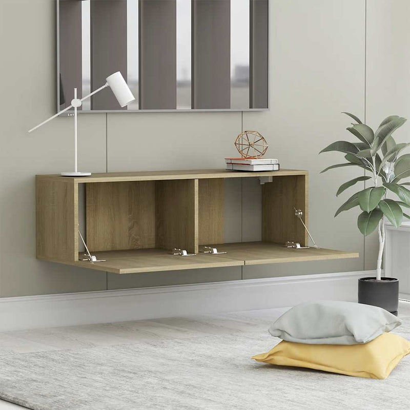 vidaXL TV Cabinet Sonoma Oak 100x30x30 cm Engineered Wood