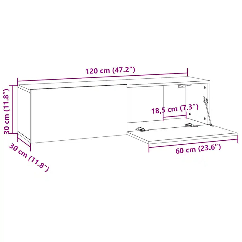 TV Cabinet Sonoma Oak 120x30x30 cm Engineered Wood