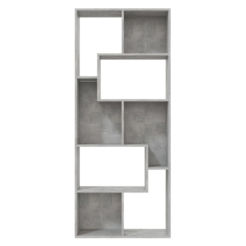 vidaXL Book Cabinet Concrete Grey 67x24x161 cm Engineered Wood