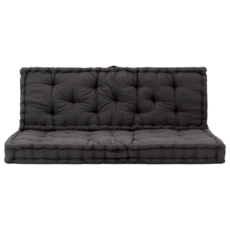 vidaXL Pallet Floor Cushions 2 pcs Cotton Black