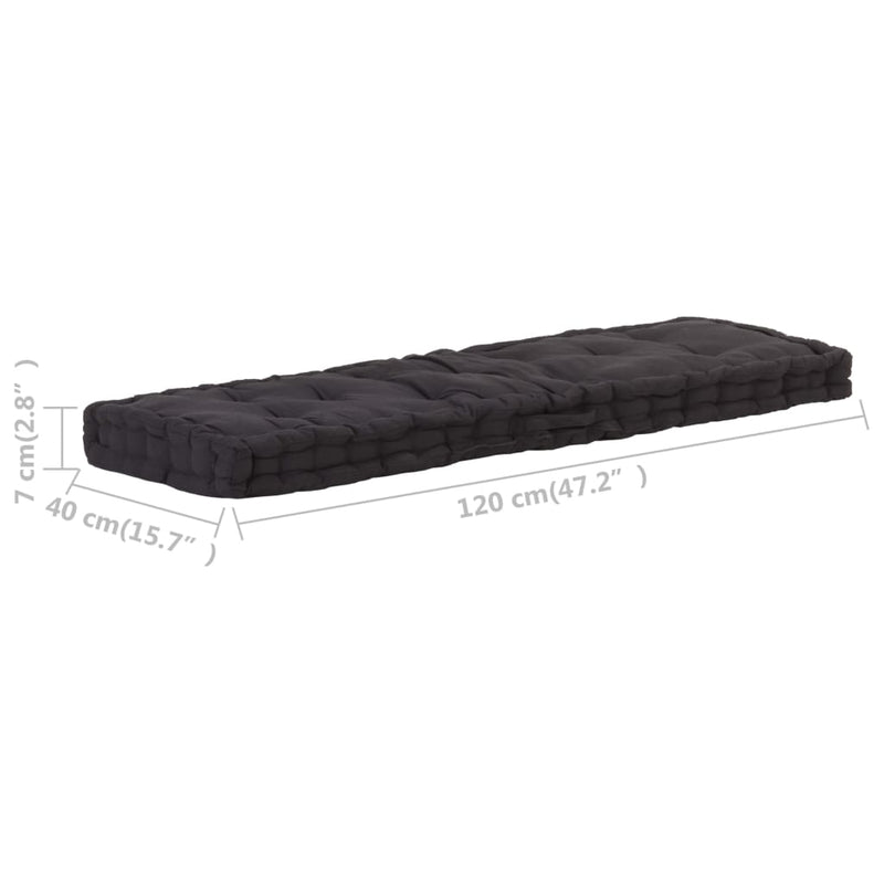 vidaXL Pallet Floor Cushions 2 pcs Cotton Black