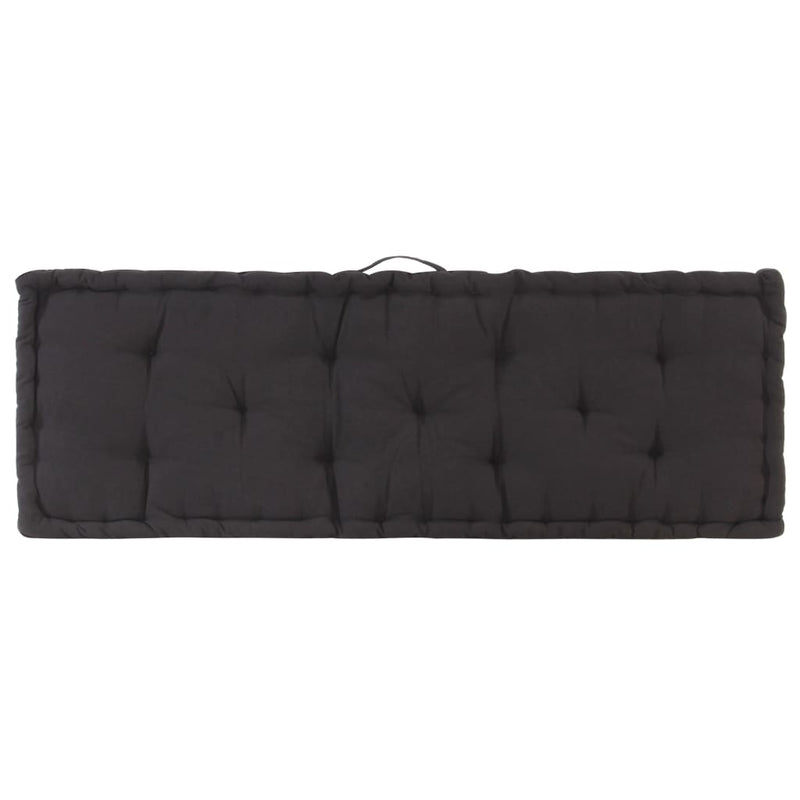 vidaXL Pallet Floor Cushions 2 pcs Cotton Black