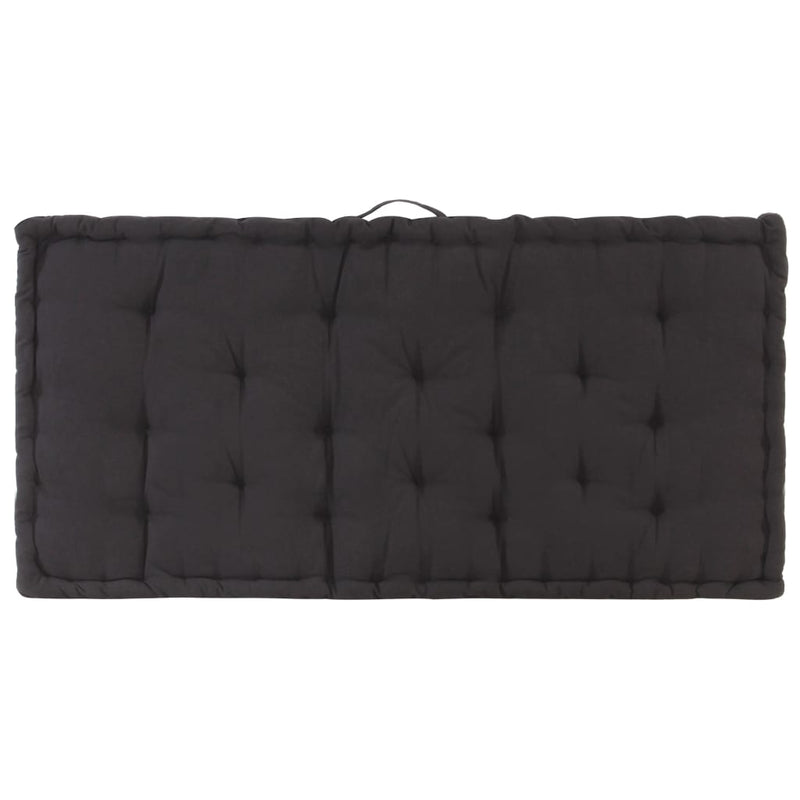 vidaXL Pallet Floor Cushions 2 pcs Cotton Black