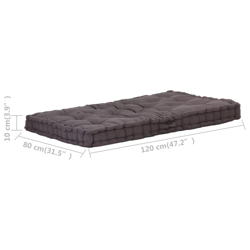 vidaXL Pallet Floor Cushions 2 pcs Cotton Anthracite