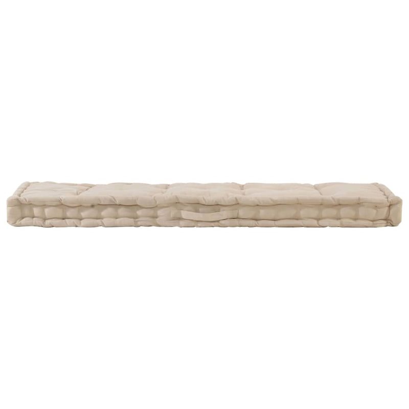 vidaXL Pallet Floor Cushions 2 pcs Cotton Beige