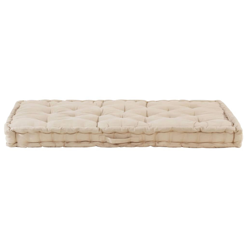 vidaXL Pallet Floor Cushions 2 pcs Cotton Beige