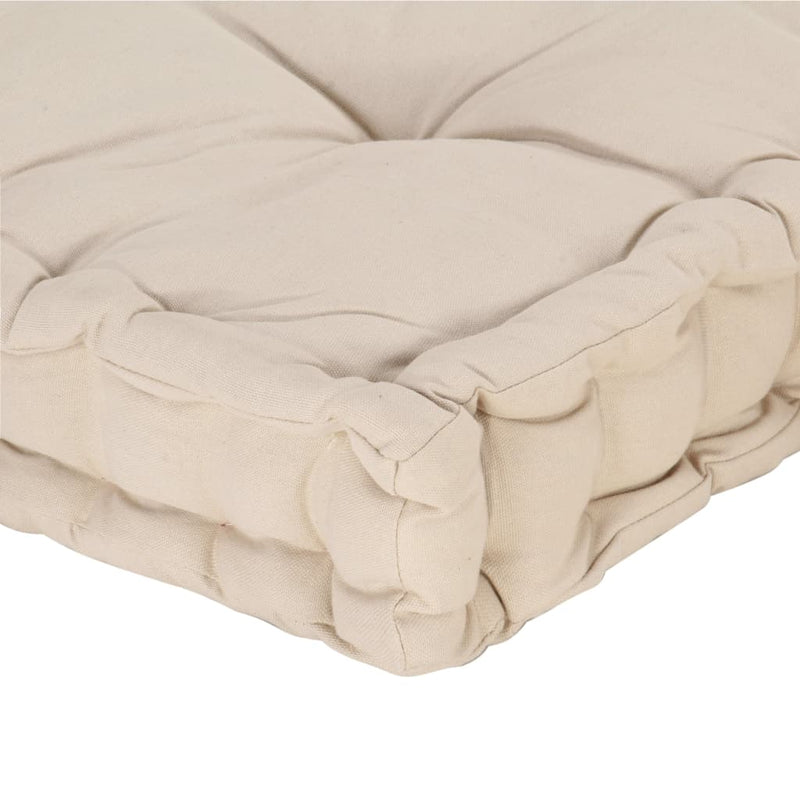 vidaXL Pallet Floor Cushions 2 pcs Cotton Beige