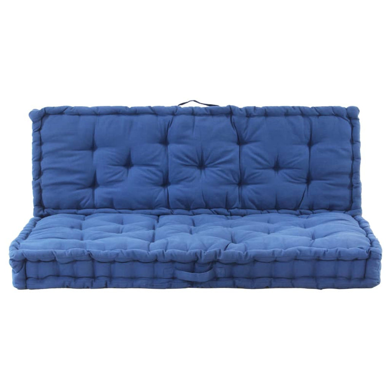 vidaXL Pallet Floor Cushions 2 pcs Cotton Light Blue